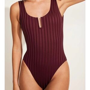 Womens Burgundy One Piece swimsuit NWT